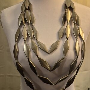 Loulou de la Falaise Signed Multi-Strand Necklace - Silver tone